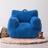 MAXYOYO Kids Bean Bag Chair, Corduroy Bean Bag Couch with Armrests for Children's Room (Blue)
