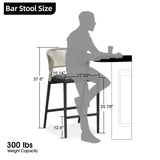 PURPLE LEAF Outdoor Bar Stool Set of 6, Wicker Chairs Bar Chairs with Cushion, All-Weather Patio Furniture kitchen stools
