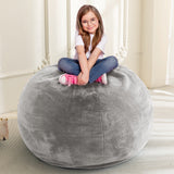 MAXYOYO 2-in-1 Kids Bean Bag with Floor Pillow Inside (Grey)