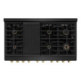 ZLINE 48"Paramount Dual Fuel Range Black Stainless Steel, Champagne Bronze SDRBZ-48-CB