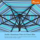 PATIO TREE Patio 9Ft Market Umbrella Stripe With Sunbrella®, Outdoor Table Umbrella for Patio,Porch (Dolce Oasis)