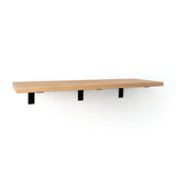 Deep Shelf with Black Steel L Brackets