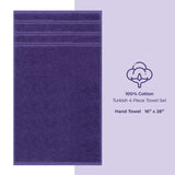 American Soft Linen 100% Cotton Turkish Towels, 4 Pack Hand Towel Set, Super Soft, Absorbent, Quick Dry Premium Towels