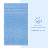 American Soft Linen 100% Cotton Turkish Towels, 4 Pack Hand Towel Set, Super Soft, Absorbent, Quick Dry Premium Towels