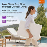 PURPLE LEAF Outdoor Chaise Lounge Patio Lounge Chair Recliner with Side Table and Cushion for Poolside Balcony Backyard