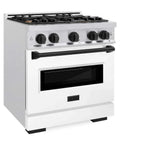 ZLINE 30" Dual Fuel Range, Gas Cooktop, Electric Convection Oven DuraSnow® Stainless Steel, Matte Black CDRSZ-30-MB