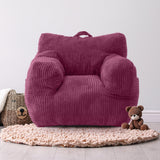 MAXYOYO Kids Bean Bag Chair, Corduroy Bean Bag Couch with Armrests for Children's Room (Rose Pink)
