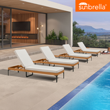 PURPLE LEAF Outdoor Chaise Lounge Patio Lounge Chair Recliner with Side Table and Cushion for Poolside Balcony Backyard
