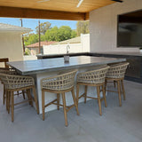 PURPLE LEAF Outdoor Bar Stools Counter Stools Rattan Bar Stools Chair with Backrest for Indoor or Outdoor, Kitchen lsland