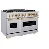 ZLINE 48" Classic Gas Range, Convection Gas Oven Stainless Steel, Gold CGRZ-48-G