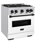ZLINE 30" Dual Fuel Range, Gas Cooktop, Electric Convection Oven Stainless Steel, White Matte Matte Black CDRZ-WM-30-MB