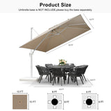 PURPLE LEAF Morden White Outdoor Umbrella Premium Aluminum Patio Cantilever Pool Sun Umbrellas