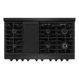 ZLINE 48 in.Gas Range, Convection Gas Oven, Brass Burner, Black Stainless Steel, SGRB-BR-48