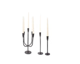 Asher Sculpted Cast Aluminum Five Arm Candle Holder- Ebony