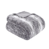 Oversized 60x70" Faux Fur Throw Blanket, Grey