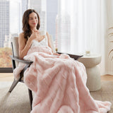 Faux Fur Velvet Throw 50x60", Pink