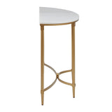 White Marble Tabletop Consol Table with Gold Base