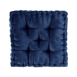 Square Large Pillow Seating Floor Cushion, Navy Blue