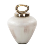 Reza Glass Urn with Ornate Metal Top- Small