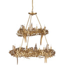 Aviary Gold Two-Tier Chandelier