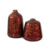 Sharma Crimson Gold Slanted Vase- Medium