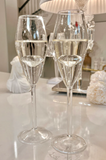 Champagne Flute Glassware | Set of 2, 7.8 OZ | Diamond Stemmed Glass
