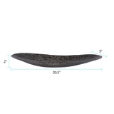 Chiseled Texture Black Iron Elongated Tray- Small