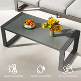 Aluminum Outdoor Coffee Table, All-Weather Metal Side Table