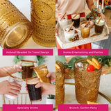 13oz Amber Hobnail Floral Drinking Glass Set of 6