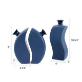 Delft Blue 3 Piece Floral Vase