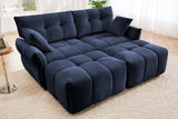 CHARLOTTE 78" 2-Seater Sofa with 2 Ottomans