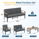 5-Piece Outdoor Conversation Set Patio Chairs with Cushions