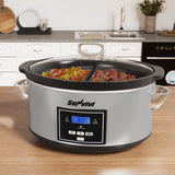 6 Quart Programmable Slow Cooker with 2 in 1 Silicone Liners