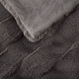 Faux Fur Velvet Throw, Fleece Blanket, Soft and Fluffy, Gray