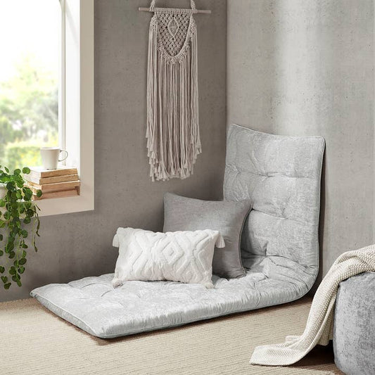 Light Weight Foldable Lounge Floor Pillow Cushion, Grey