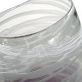 Swirled Smoke and Aubergine Torpedo Glass Vase- Short