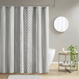 Wholesale Aztec Chenille Tufted Shower Curtain, Grey