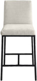 Reeves - Chenille Fabric Upholstered Counter Stool (Set of 2) - Black Base