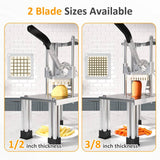 French Fry Cutter with 1/2 Inch and 3/8 Inch Blades, Stainle