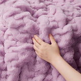 Soft Ruched 50x60" Throw Blanket, Purple