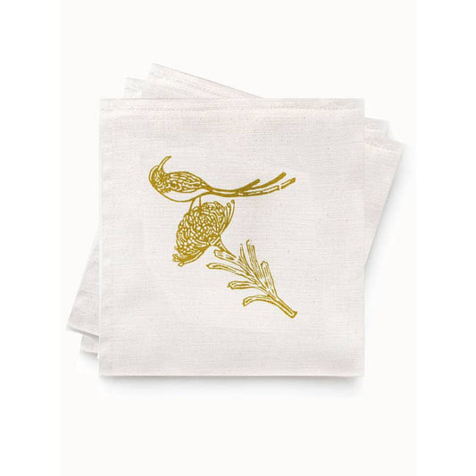 French Home Set of 4 Sugarbird Napkins - Chartreuse