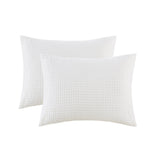 Waffle Weave Textured Duvet Cover Set, White