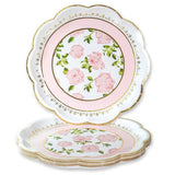 Pink Tea Time Whimsy 9 in. Premium Paper Plates (Set of 16)