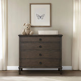 European Country Style Farmhouse 4-Drawer Dresser, Brown *