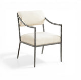 Bastille - Upholstered Dining Arm Chair (Set of 2) - Silver Frame