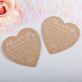 Heart Shape Wedding Advice Cards Set of 50
