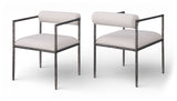 Axis - Linen Textured Beige Fabric Upholstered Dining Chair (Set of 2)