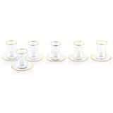 Classic Glass Cup & Saucer Set with Gold Trim