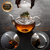 27oz Glass Teapot Infuser & 4 Tea Cups Gift Set