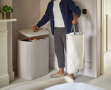 2-piece Ecru Tota Trio 90L & Hold-All Laundry Basket Set